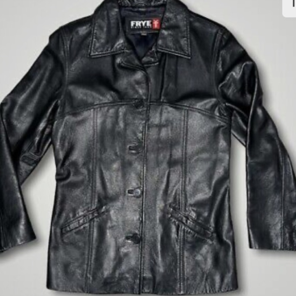 - - Frye leather jacket size Medium half off ret@il!!